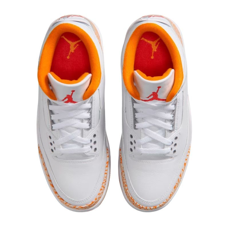 Air Jordan 3 Retro White and Orange Peel upper side Air Jordan 3 Retro White and Orange Peel